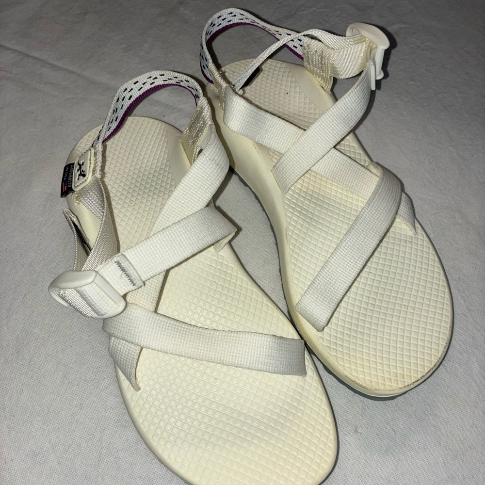 Chaco Women's Sandals in Cream and Purple